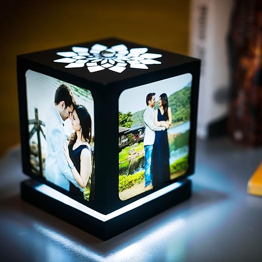 Rotating LED Photo Lamp with 4 Photos