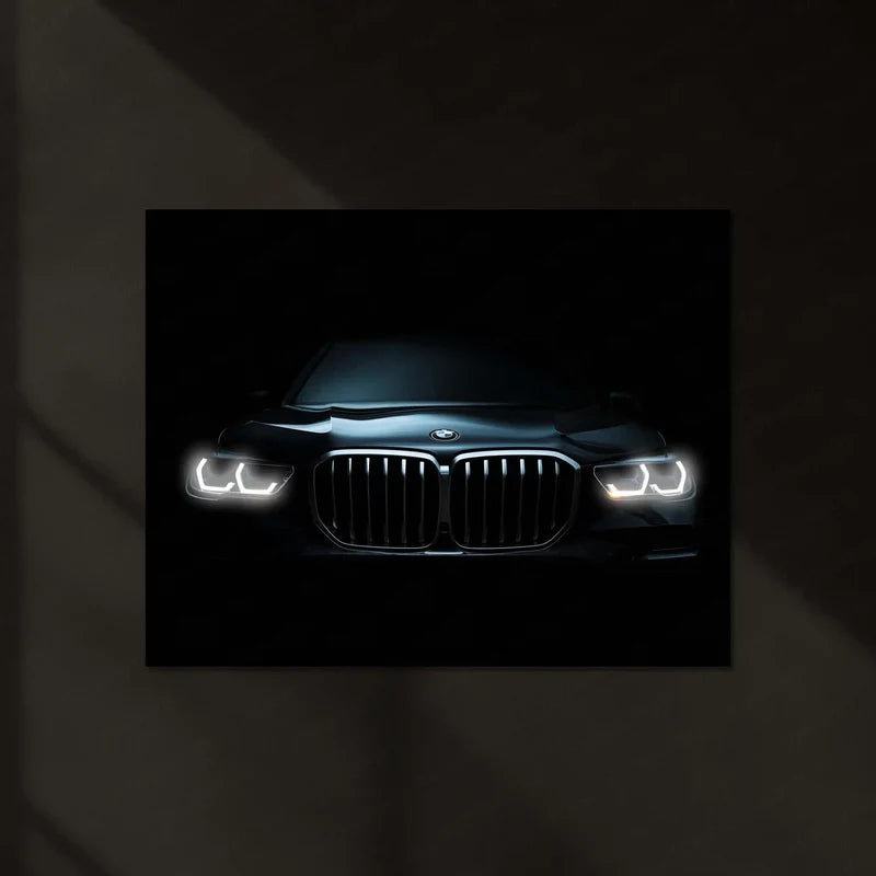 BMW 7 Series – Precision in the Dark | Neon LED Metal Poster |