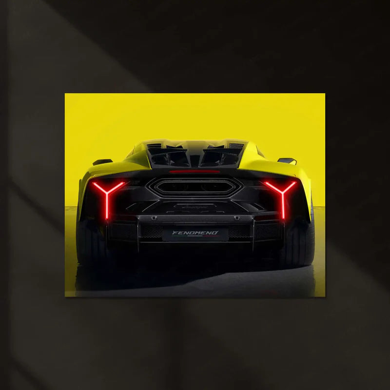 Lamborghini Fenomeno Neon Poster – Hypercar 2025 Edition Neon LED Metal Frame | Luxury Car Wall Art