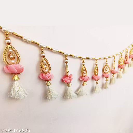 Pink Artificial Flower Toran