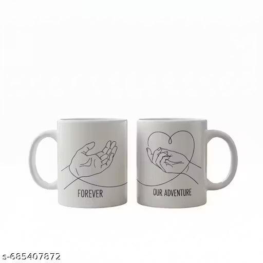 Romantic Hand Holding Couple Mug Set