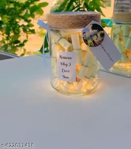 Reasons Why I Love You Message Bottle With light Handmade Art