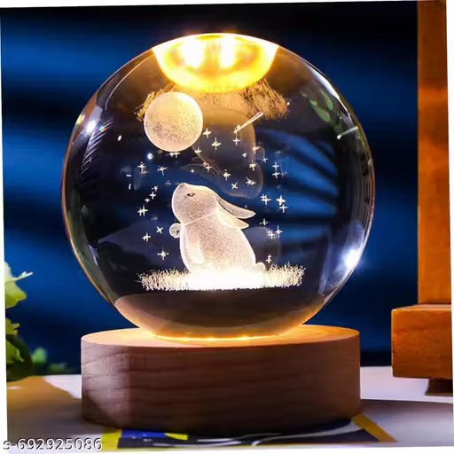Glass Lamp 3D Crystal Ball Night Lamp