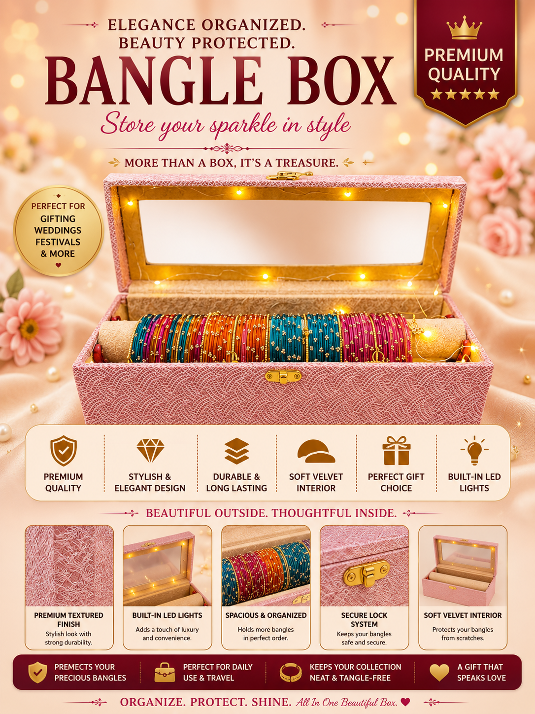 Premium LED Bangle Storage Box
