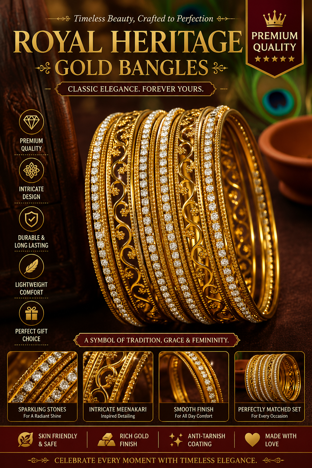 Royal Heritage Gold Bangles Set