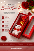 Golden Rose & Teddy Gift Box