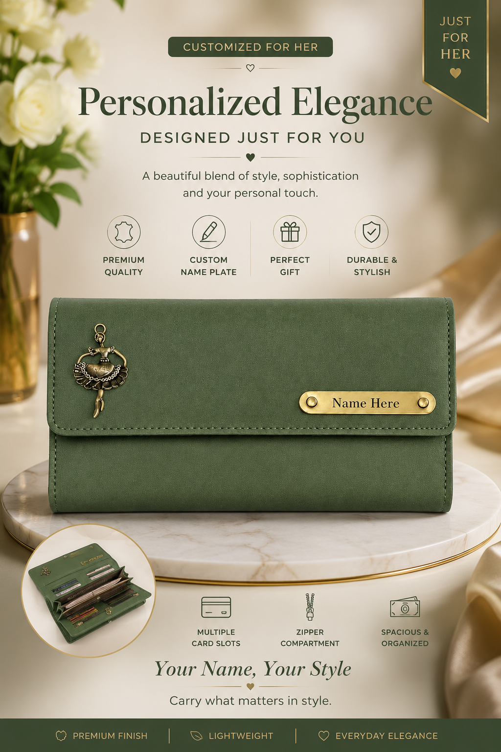 Personalized Women's Premium Wallet