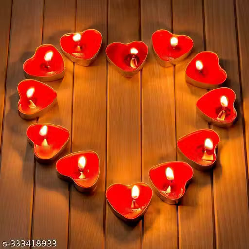 Lavish Heart Shaped Rose Scented Tea Light Candles