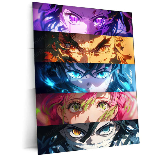 Upper Moon Eyes Metal Poster | Demon Slayer Villains Wall Art | Anime Decor