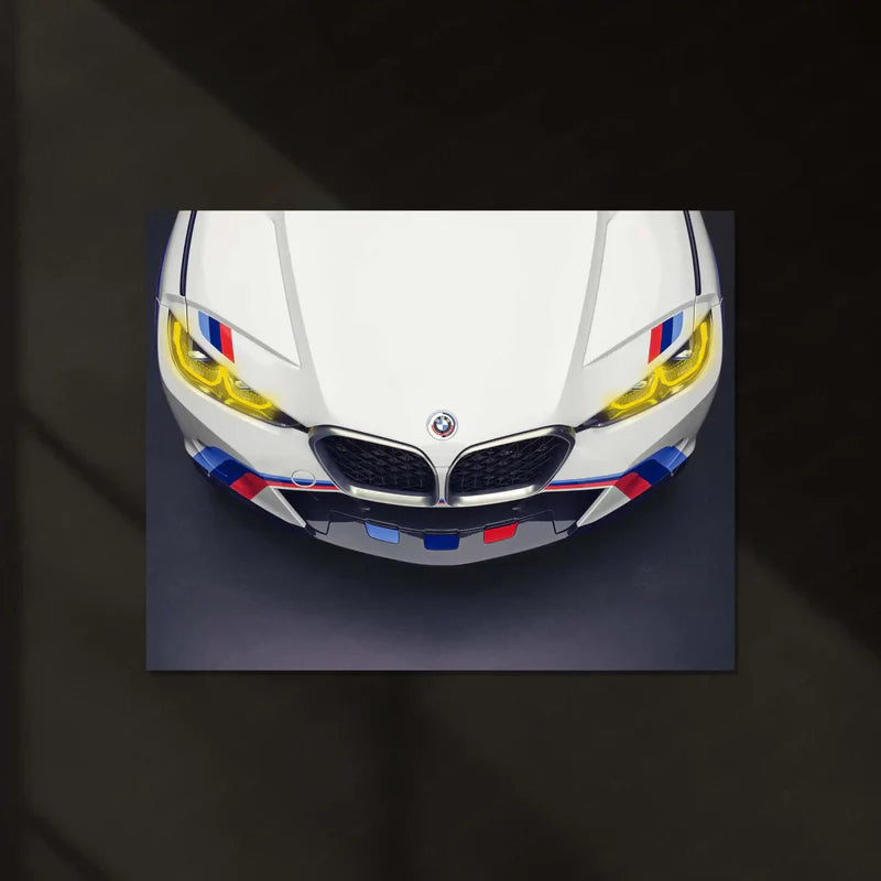 BMW 3.0 CSL Neon LED Metal Poster | The Batmobile Legend | Heritage Racing Glow Frame