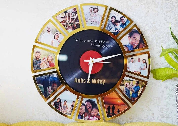 Custom Marriage Multi Photo Clock