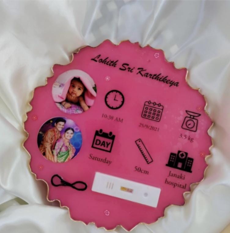 Baby Birthday Resin Art