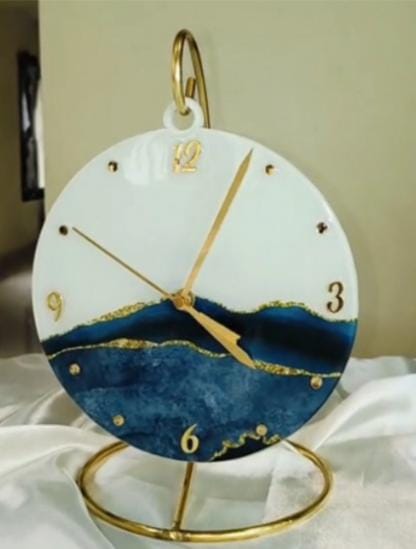 Resin Art Table Clock