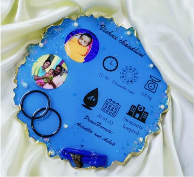 Baby Birthday Resin Art