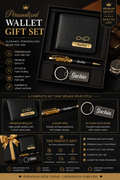 Personalized Premium Men's Gift Set (Wallet + Pen + Keychain)