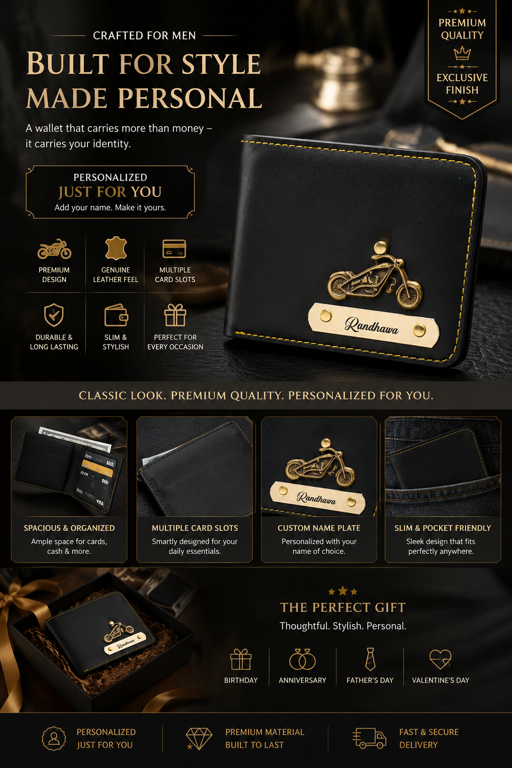 Personalized Men's Premium Wallet