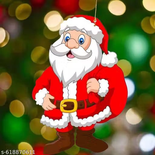 Santa Claus Paper Hanging Merry Christmas Decoration Red White Pack of 10 Pcs