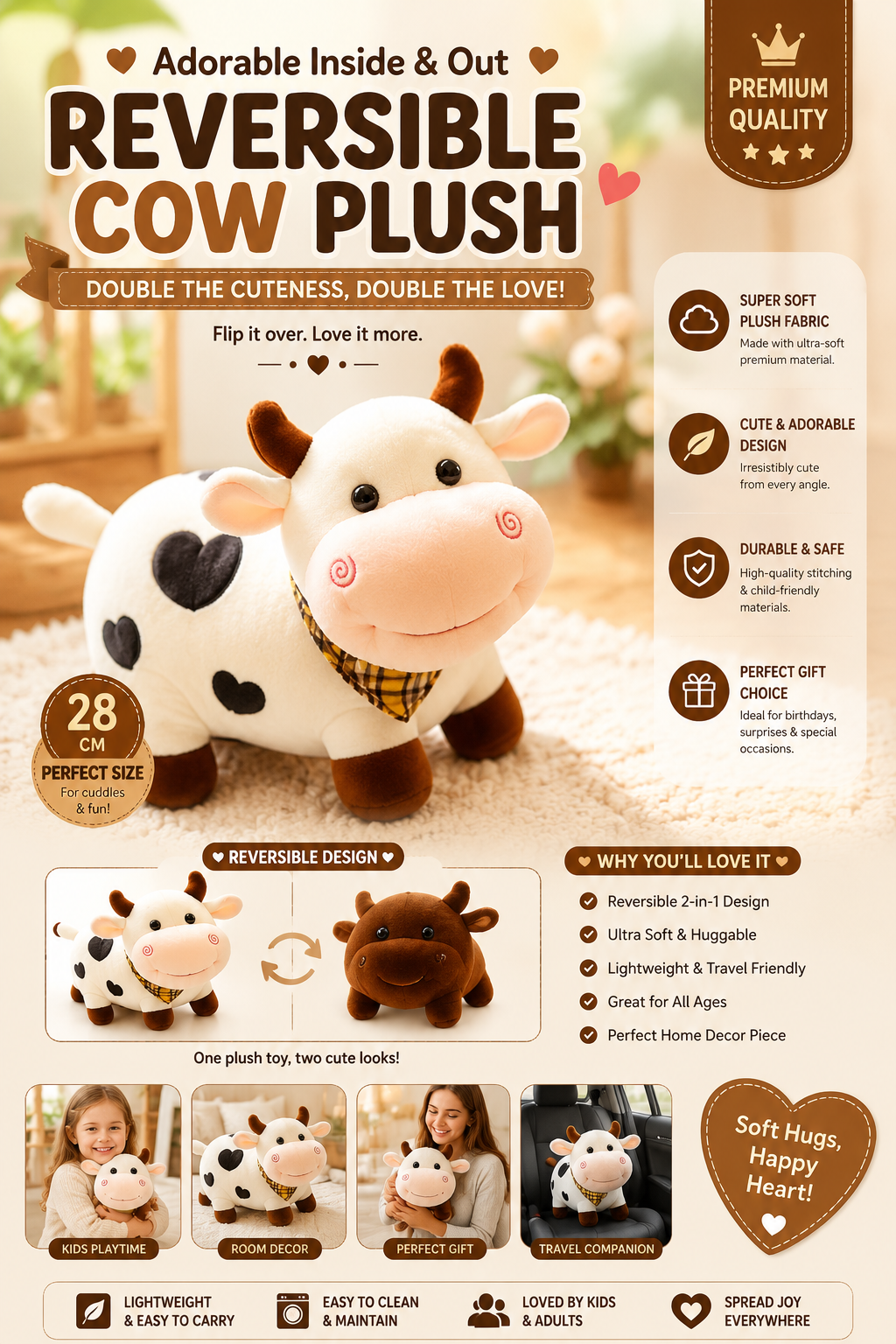 Cute Cow Plush Toy