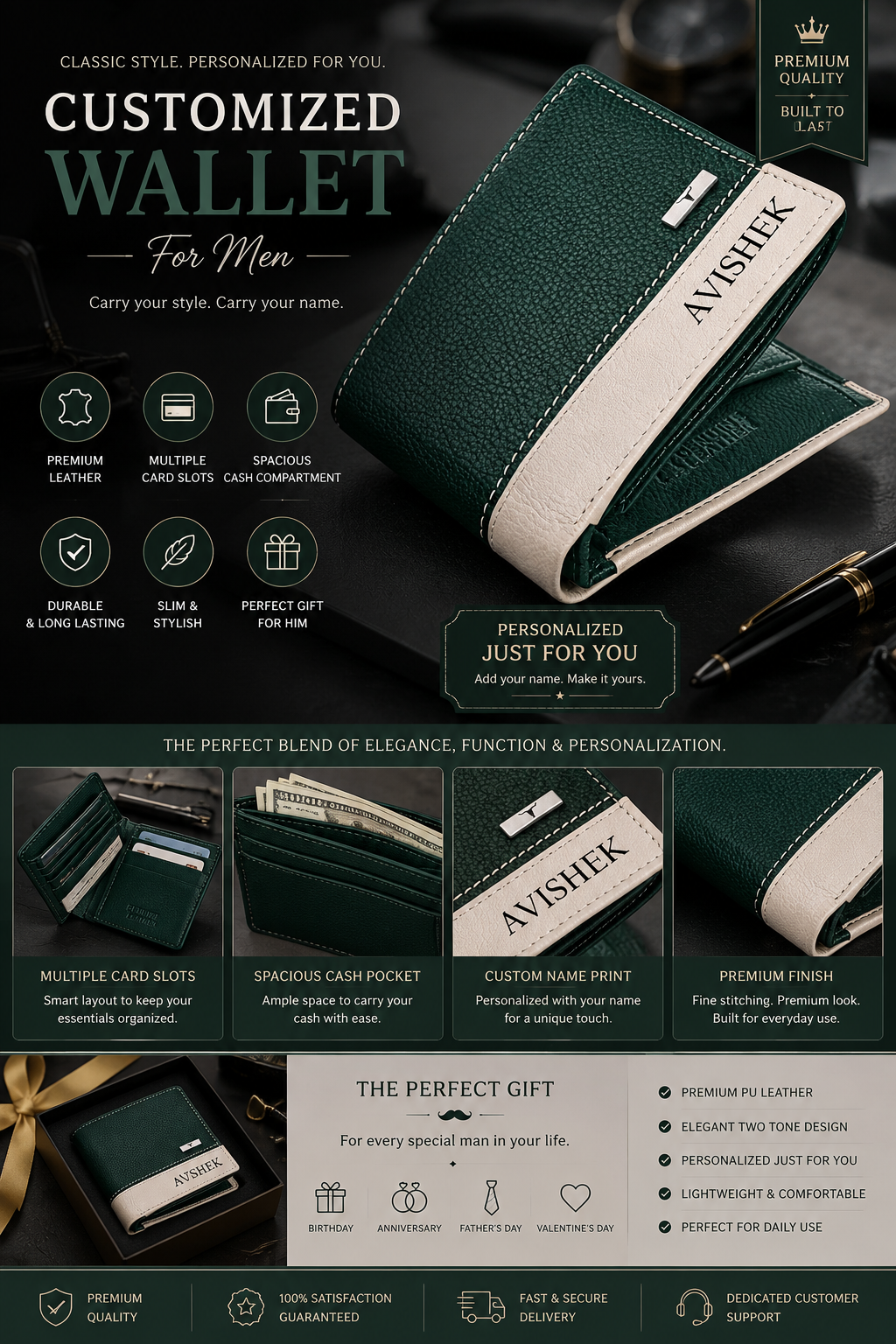 Customized Men's Premium Leather Wallet
