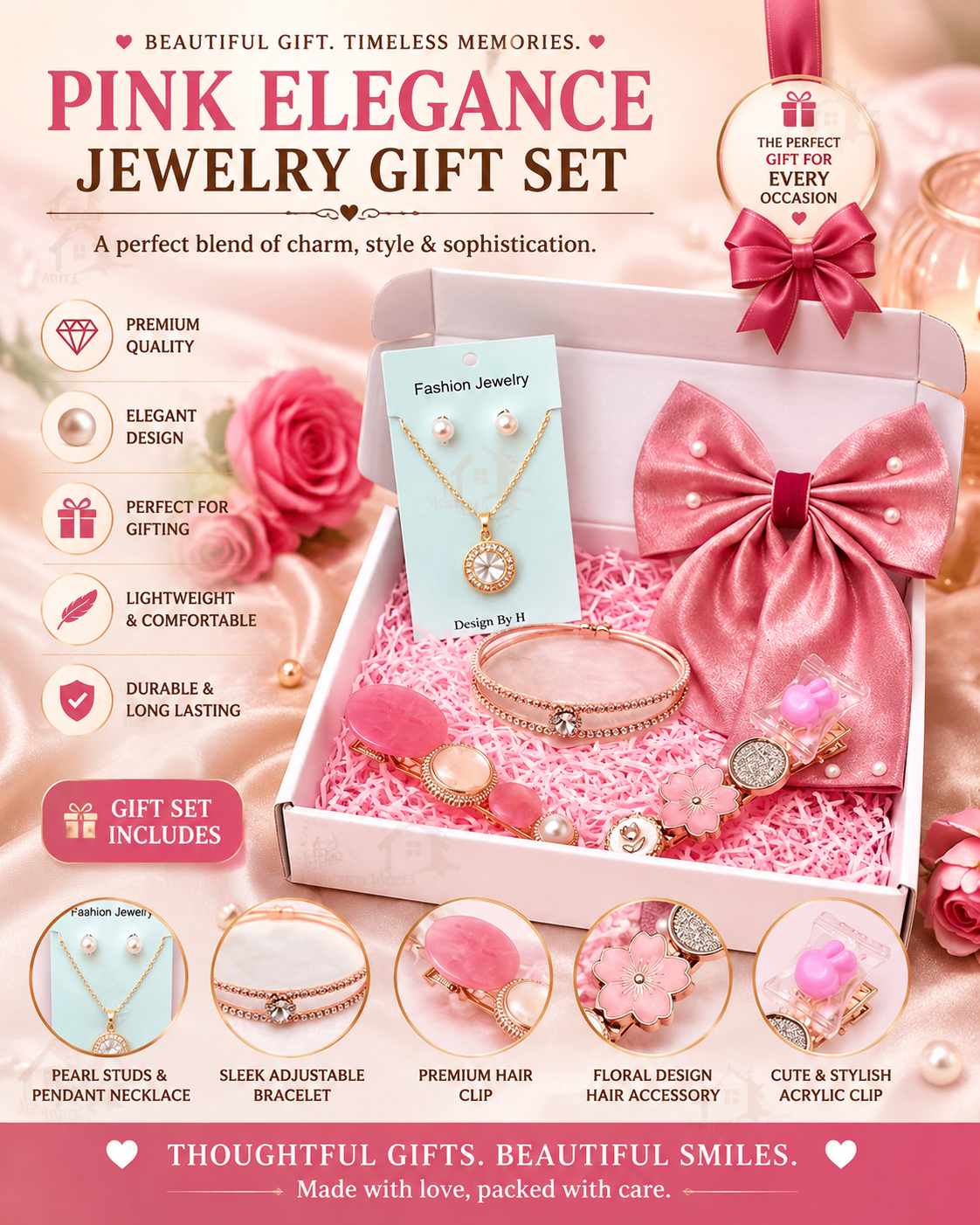 Pink Elegance Jewelry Gift Set