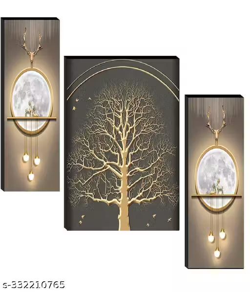 Set of 3 Modern art self adhesive Home decorative gift item wall painting for MDF framed painting 12 inch X 18 inch