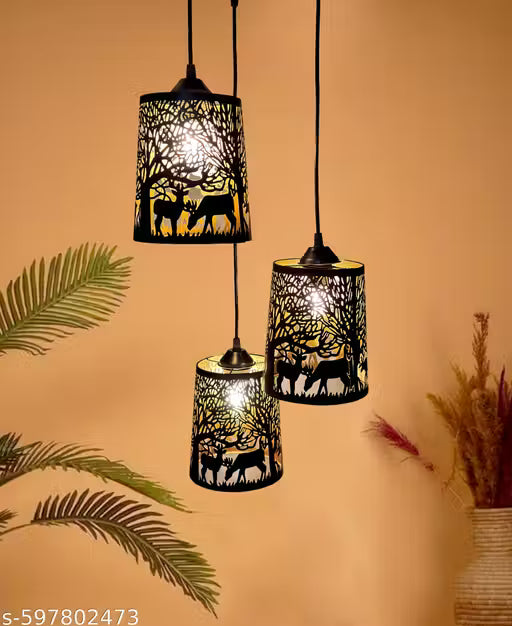 Deer Design Golden Pendant Hanging Lamp