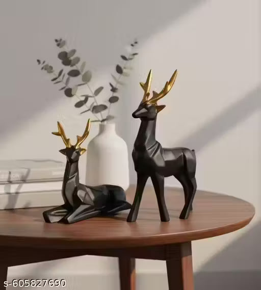 Decorative Black Deer Showpiece