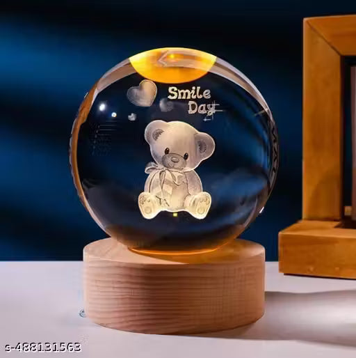 3D Smile Day Crystal Ball Night Lamp