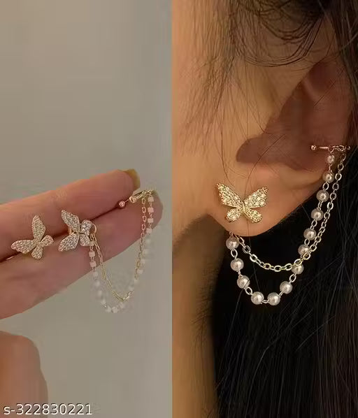 Pearl Chain Ear Cuff