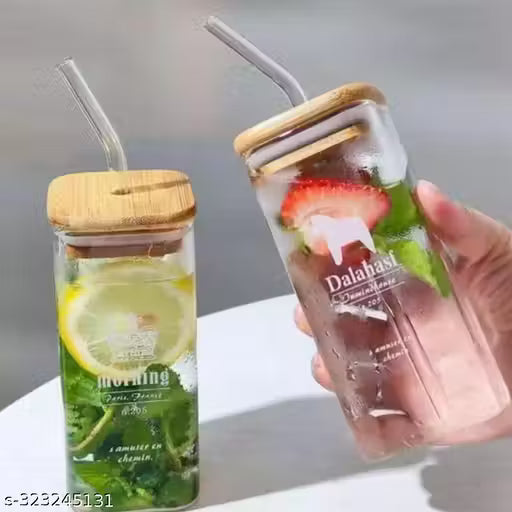 410ml (PACK OF 1) WOODEN LID SIPPER GLASS