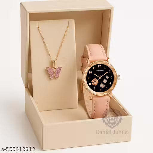 Stylish Ladies Women Watches FREE Butterfly Necklace
